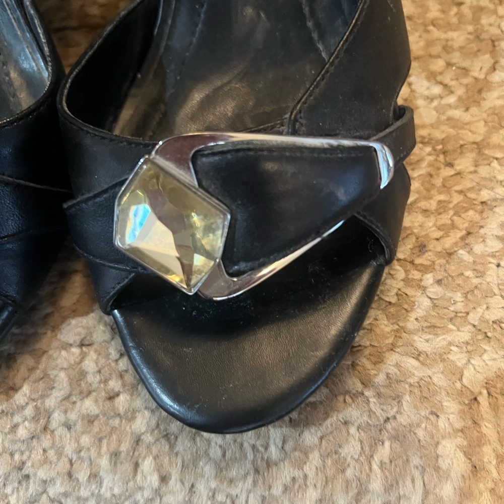 Bcbgeneration Black Heels With Silver Accent - image 4